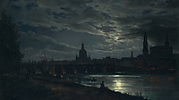 92c93d69e5926d92 Johan Christian Dahl View Of Dresden by Moonlight
